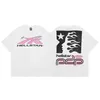 Hellstar Treve Designer T camisetas gráficas Roupas de roupas Hipster Washed Fabric Street Graffiti Lettering Foil