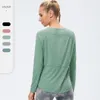 Alo Yoga T-shirt damskie luźne sporty z długim rękawem Top Szybki suszenie i oddychający garnitur jogi lu