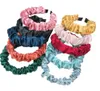 Moda satén seda Color sólido Scrunchies bandas elásticas para el cabello mujeres niñas accesorios elegantes soporte de cola de caballo lazos para el cabello Rope1164370