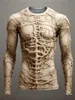 3D baskı iskelet kafatasları desen tişörtler erkekler uzun kollu gündelik moda tshirt üst sweatshirt nefes alabilen sokak kıyafetleri gevşek tees 240226