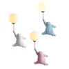 Wall Lamps Cartoon Blue White Pink Bear Lamp LED Modern Children Kids Baby Girl Bedroom Bedside Light 3D Printing Moon Lighting