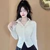 Blusas femininas Japão Coreano JK Uniformes Puro Desejo Branco Mulheres Camisa Blusa Primavera Outono Faculdade Slim Fit Spicy Girl Manga Comprida Bottom