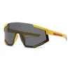 Designer-Schild-Sonnenbrille, weißes Visier, roter Streifen, Herren- und Damen-Fahrradbrille, Herrenmode, polarisierte Sonnenbrille, Outdoor-Sport, Laufbrille mit Paket