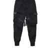 Streetwear preto dos homens harem joggers calças masculinas calças de carga hip hop casual bolsos moletom oversized moda calças 240304