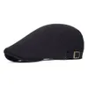 Cotton Adjustable Newsboy Caps Men Woman Casual Beret Flat Ivy Cap Soft Solid Color Driving Cabbie Hat Unisex Black Gray Hats 2012304B