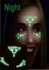 GDF01 1PC Glow in Dark Face Face Gems Gems المؤقتة الوشم الليلي للمهرجان الحزب الأحجار الكريهة Rhinestone Sticker3742280