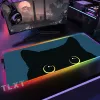 Коврики Большой RGB коврик для мыши Cute Cat Gamer Коврики для мыши Светодиодный игровой коврик для мыши kawaii Большой светящийся настольный коврик Настольные коврики Коврики для мыши с подсветкой