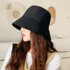 COKK Cappello a secchiello Donna Estate Cappello da pescatore coreano Cappello da sole nero Protezione solare Casual Cappelli da donna Stile giapponese Cappello Panama Gorros Flat Top 2337t