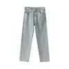 Men's Jeans Men Straight-legged Graffiti Baggy Stylish Denim Trousers For Spring/autumn Fashion With Zipper Pockets