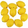 Decorative Flowers 60 Pcs Artificial Lemons Fake Faux Fruits In Yellow 3 Inch Long X 2 Wide