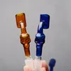 18mm Masculino Colorido Vidro Banger Curvo Crânio Tigela Cor Aleatória Dab Prego para Plataforma de Petróleo Wax Hookahs Bong Bubbler Erva Seca Acessórios para Fumar