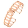 Bandas de relógio para Huawei B6 Watchband B3 Sports Sólido Aço Inoxidável 16m Pulseira Pulseira Dourada Moda Rosa Ouro Oco Out Chain