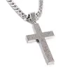 Pendant Necklaces Iced Out Cross Necklace Match Classic 4mm Rope Chain Choker Bling Exquisite Fashion Jewelry Gift Rhinestone For Men Wome