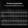 Linhas 500m forte resistência à tração x48 sem costura trançada linha de pesca de seda crua 8120lb resistente ao desgaste multifilamento original pe linha