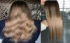 Ombre Extensions de trame de cheveux humains Vierge Brésilienne Péruvienne Malaisienne Indienne Droite Balayage Brun Blond T418 Ombre Cheveux Weave8613373