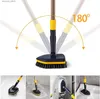Cleaning Brushes Tub Tile Scrubber Brush 2 in 1 Cleaning Brush 58.2 Adjustable Telescopic Pole Stiff Bristles Scouring Pads Cleaning ToolsL240304