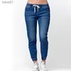 Jeans para mujer K-Pants Jeans Mujer Tallas grandes Cintura Jeans Mujer Lápiz Pantalones Señora Mujer Largo Farkut Sólido Azul Suavizante 240304