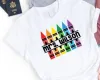 T-shirt Customized Teacher Back to School Shirt Kindergarten Teaching Personalized Crayon Teacher Teacher Gift 100% cotton Unisex y2k