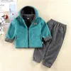 Kleidungssets Dicke Plüsch Warme Baby Jungen Mädchen Winter Frühling Hoodies Jacke Hosen 2 Stücke Große Kinder Rocker Fleece Anzug 2-12 Jahre