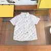 Camicia da bambino di lusso Stampa completa del logo lettera Baby Short Maniche taglia 110-160 cm Designer Designer vestiti per ragazzi BUSCHE SUGGERIMENTI 24FEB20