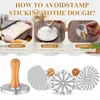 Baking Moulds 3Pcs Cookie Stamps Metal Press Mold With Wooden Handle For DIY Cake Pastry Cutters