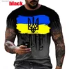 Men's T-Shirts Summer Fashion Camo Ukraine Flag 3d Printing T-shirt Harajuku Casual Personality Tee L240304