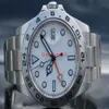 Topselling Luxury Mens Watch 42mm Explorer II 216570 Roestvrij staal witte wijzerplaat datum 42 mm Automatische heren Watch origineel Box209W