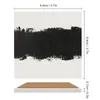 Tapetes de Mesa Monorisca.Abstrato de listras pintadas monocromáticas modernas em porta-copos de cerâmica preto e branco (quadrado)