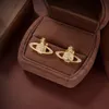 Luxe Modeontwerper Stud Oorbel Brief Viviane Merk Vrouwen Sieraden Metalen Parel Oorbellen cjeweler Westwood Voor Vrouw Saturn Gold Earing 42