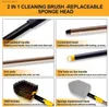 Cleaning Brushes Tub Tile Scrubber Brush 2 in 1 Cleaning Brush 58.2 Adjustable Telescopic Pole Stiff Bristles Scouring Pads Cleaning ToolsL240304