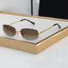 CHA4093 Top luxury designer rimless sunglasses for women sun glasses Fashion outdoor Brown mirror multicolors lenses vintage style eyewear retro shades With box