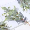 Decoratieve bloemen muur hangende hangers glitter matte takjes slingers imitatie planten kerstkransen decor kunstmatige maretak