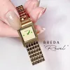 Wristwatches Revel Bracelet Retro Square Women's Watch Ins Style Steel Band Small Fashion Trend