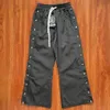 Nylon Button Mens Black Designer Pant High Quality Men Jogger Fashion Hip Hop Casual Long Pants Lovers Street Tracksuit