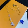 Luxury Crystal Shell Clover Pendant Chain Necklace Brand Designer Gold Silver Plated rostfritt stål Charm Chokers Fashion Women Jewerlry Wedding Present With Box