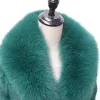 Fur Real Rabbit Coat à fourrure Nouvelle mode pour les femmes Collier de châle d'hiver du renard naturel épais luxe chaud en promotion en particulier veste