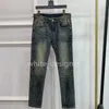 Mäns jeans designer europeiska jeans för män mager mode motorcykel byxor tvätt elastisk smal passform liten ben lyx varumärke r3hf