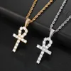 De High Quality Fine Jewelry 925 Sterling Silver VVS Moissanite Ankh Cross Cross Naszyjnik dla mężczyzn kobiet z certyfikatem GRA