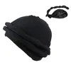 Baretten Zijde Satijn Gevoerde Tulband Durag Voor Mannen En Vrouwen Pretied Twist Head Wrap Skull Cap Met Elastische Slaapmuts haar