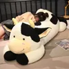 1 pz 90 cm 110 cm Bella Latte di Mucca Peluche Del Fumetto Animali di Peluche Bovini Bambole Che Dormono Cuscino Per Le Neonate Regali Di Compleanno 240223