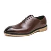 Scarpe eleganti brogue per uomo, sposo, matrimonio, stringate, in pelle, casual, antiscivolo, suole resistenti all'usura