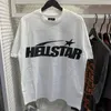 Nya parkläder hipster lös t -shirt helvete stjärna kort ärm tee streetwear bomullsmän modet tryck brev rund hals kort unisex