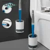 Reinigungsbürsten SZTAO Silikon-Toilettenbürste, wandmontierte Reinigungswerkzeuge, Nachfüllflüssigkeit, keine toten Ecken, Toilettenbürste für Zuhause, Badezimmer-Zubehör-Set, L240304