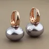 Klassisk designbrödform Pearl Simple Earring for Women ovanliga örhängen Party Personlighet Drop Earings Fashion Jewelry 240227
