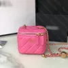 Barbie Pink Mirror Wysokiej jakości torba do makijażu CC10A Projektantka luksusowa skórzana przekątna torba do pasku