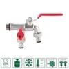 Kitchen Faucets 1/2 Inch Double Valve Outlet Outdoor Tap Anti-rust Brass Water Tank Hose Connector Garden Faucet For Home Washing Machine