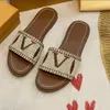 Designer sandálias planas chinelos de luxo mulheres bordar sandália moda flip flop carta chinelo para mulheres verão praia slide senhoras sapatos de salto baixo