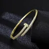 Designer-Schraubarmband für Damen und Herren, modischer Luxusschmuck, Armreifen, Roségold, Silber, Titanstahl, Diamantarmreifen, Nagelarmbänder für Männer und Frauen, 16