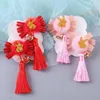 Acessórios de cabelo Bow Grip Headdress Crianças Clipes Chineses Crianças Borlas Hairpins Flores Ano