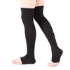 Chaussettes à bout ouvert pour femmes, 1 paire, enveloppement médical à hauteur du genou, façonnage des varices, bas de Compression pour hommes